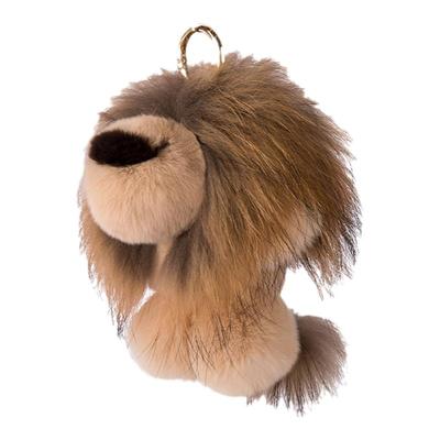 新款狐狸毛皮草小狮子挂件獭兔毛狮子王包包汽车挂饰毛绒玩偶摆件