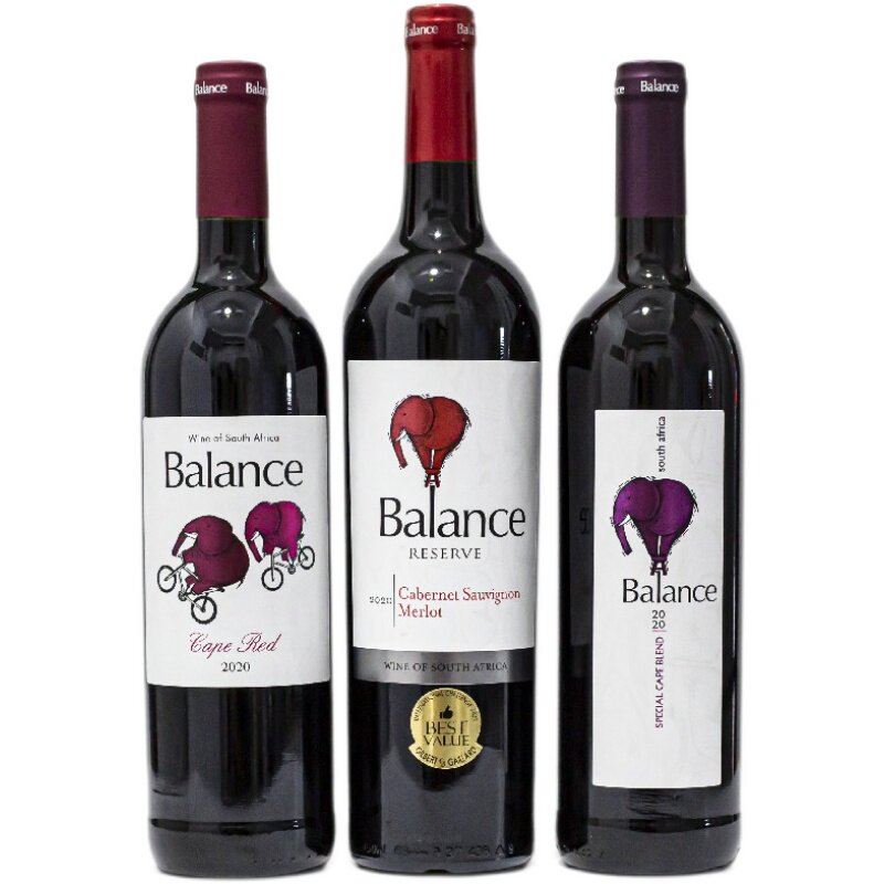 Balance非象珍藏赤霞珠美乐珍酿双象干红葡萄酒南非进口红酒750ml