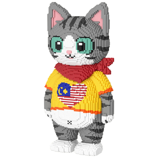 65CM招吉猫肥宝积木拼装玩具大颗粒立体摆件成人男女孩新年礼物