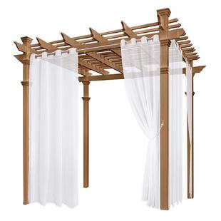 户外防水防晒防紫外线白纱帘幔凉亭露台装饰遮阳幔防风纱蚊虫蚊帐