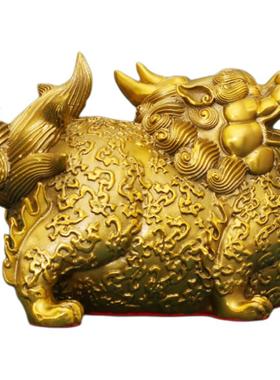 节日春节礼品送礼黄铜貔貅摆件家用富贵貔貅一对开业做生意店铺