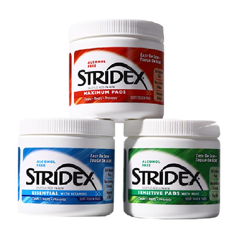 美国施颜适stridex水杨酸棉片去闭口粉刺黑头去痘印刷酸祛痘清洁