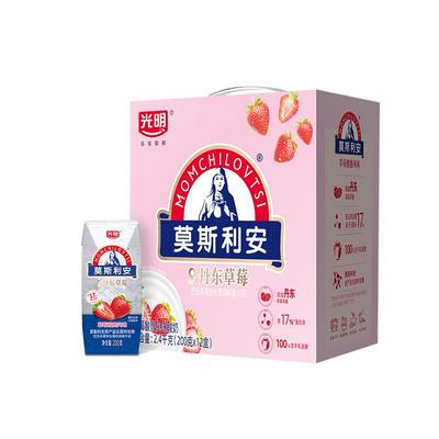 光明莫斯利安草莓酸奶200g*12盒