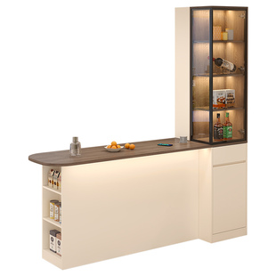 吧台隔断柜餐边柜餐桌一体定制吧台客厅厨房酒柜储物柜子9G374