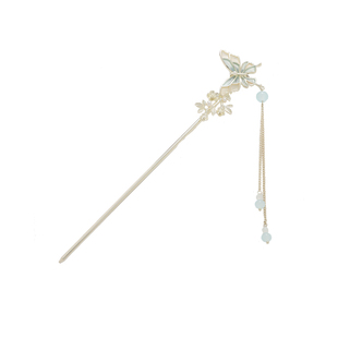 沉香晓梦蝶新中式发簪古风高级感步摇女后脑盘发神器簪子旗袍头饰