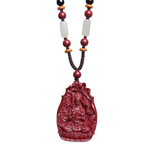 天然真朱砂本命佛吊坠男款十二生肖挂件属兔文殊菩萨护身符项链女