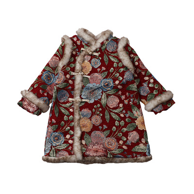 女童拜年服旗袍裙子加绒加厚汉服