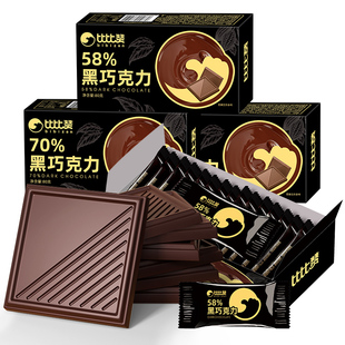 比比赞黑巧克力俄罗斯风味100%纯可可脂o0无添蔗糖减黑巧零食脂肥
