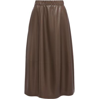 雅莹pu皮高腰a字半身裙