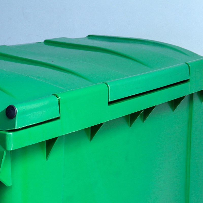 重庆厂家批发660L非脚踏四轮塑料垃圾桶带盖分类垃圾车加厚耐用