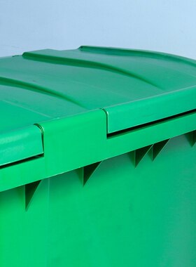 重庆厂家批发660L非脚踏四轮塑料垃圾桶带盖分类垃圾车加厚耐用