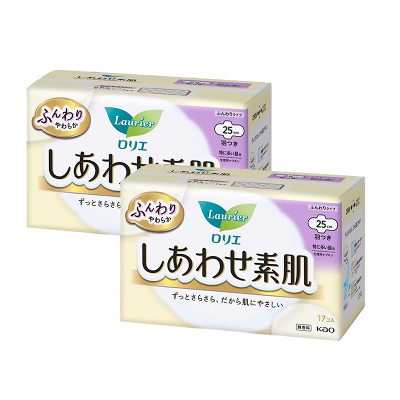 进口日本花王乐而雅素肌卫生巾日用瞬吸干爽柔软亲肤姨妈巾25cm