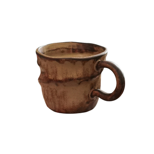 复古粗陶窑变釉陶瓷马克杯异形咖啡拿铁杯小众杯子茶杯卡布奇诺杯