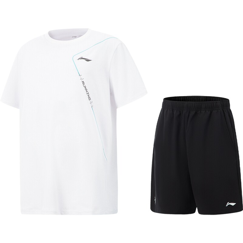 李宁童装儿童套装2026夏季新款男童夏装短袖短裤两件套速干运动服