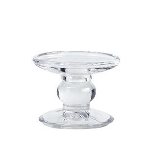 中古透明水晶玻璃烛台生日婚礼烛光晚餐香薰蜡烛宽口台座装饰摆件