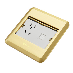 公牛地插插座地插座隐形地板家用地面地插五孔电脑加网络带网线