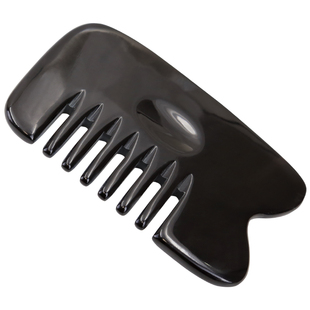 天然水牛角刮痧板头部经络梳面部肩颈背按摩工具头皮头疗刮痧梳子