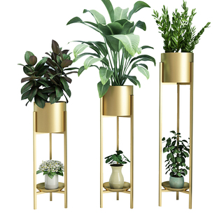 铁艺小花架子现代风室内客厅阳台简约落地式花卉盆栽轻奢防水花架