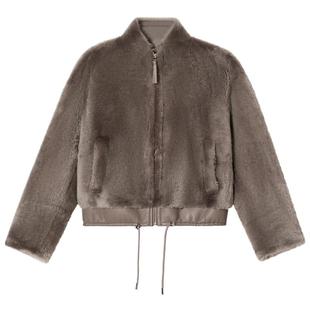 诗篇专选羔羊绒皮毛一体短款立领皮草外套2026春季新款