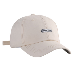 半硬顶帽子女春秋韩版小字母鸭舌帽学生显脸小棒球帽弯檐鸭嘴帽潮