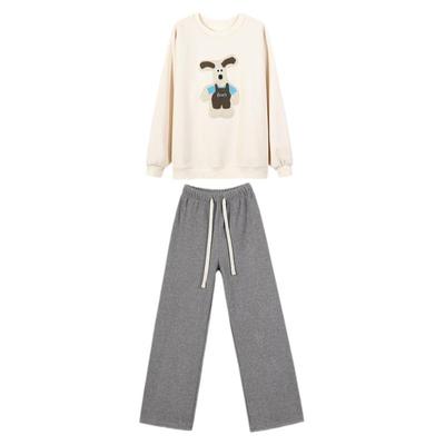 初中加绒休闲裤两件套女生高中生