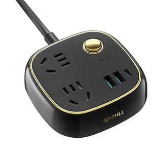 公牛带开关按钮的插座复古排插usb插排拖插线板家用多功能转换器