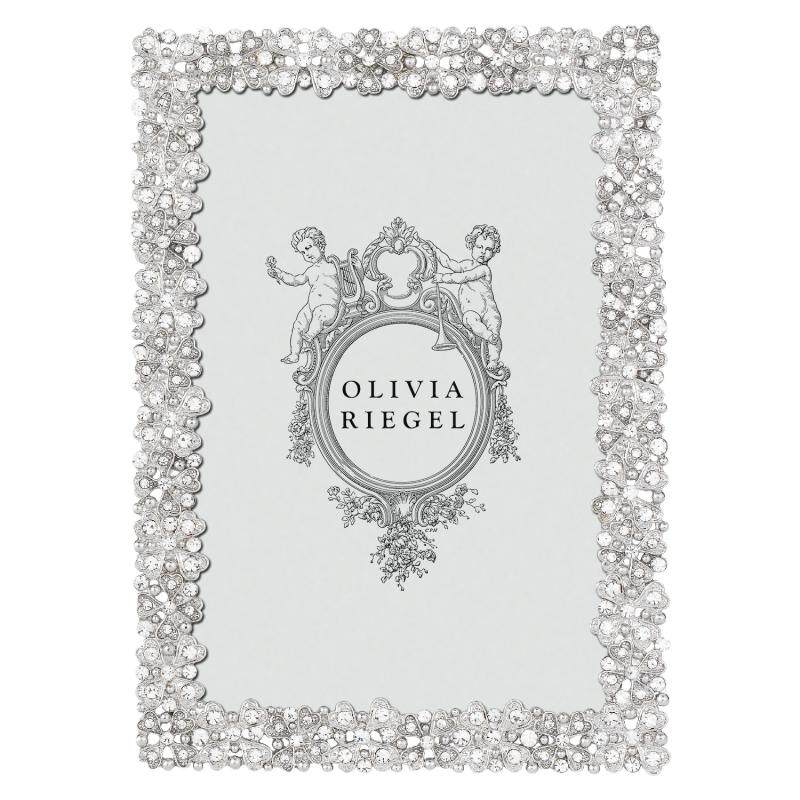 纽约下城公园进口oliviariegel艾薇尼四瓣花水晶切割奢华镀银相框