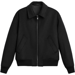 柜599！秋冬新款男装简约休闲翻领宽松棉服毛呢夹棉外套 9621/488