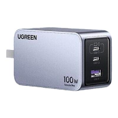 绿联100W氮化镓闪充湃Pro充电器头多口PD快充三插头GaN适用苹果华为iPhone手机Macbook笔记本电脑usbc双typec