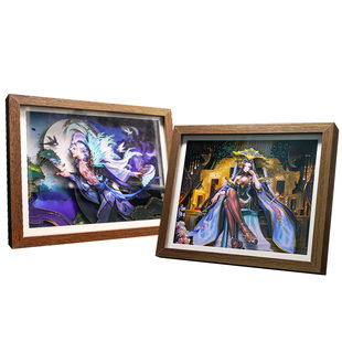 三国杀文创周边 纸雕相框中式光影古风 郭嘉立体剪纸叠影 送礼