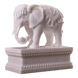 汉白玉石象一对风水象镇宅招财吸水象办公室长辈送礼石雕大象摆件