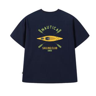 【40支·100%棉】NAUTICA儿童短袖T恤美式宽松纯棉速干男女童大童