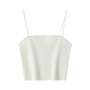 白色美背内衣女夏季可外穿高腰短款显瘦针织吊带背心女打底衫上衣