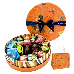 闻绮Venchi巧克力千花圆形礼盒进口高端节日送礼生日礼物情人节