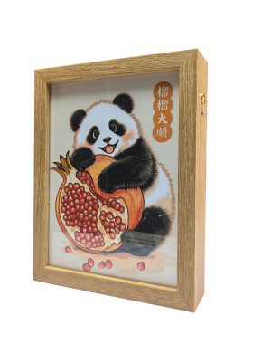 非遗蔚县套色剪纸熊猫摆件礼盒
