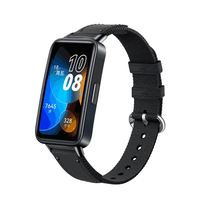 适用于华为手环10/9/8/7表带NFC尼龙编织新款荣耀手环7/6/pro腕带智能运动BAND七八代男女真皮替换带快拆配件