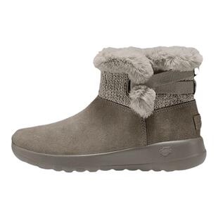Skechers斯凯奇秋冬新款女子舒适缓震雪地靴加绒保暖中筒靴144133