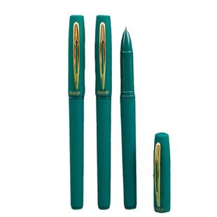 商务办公签字笔绿色中性笔1.0练字书法笔0.7大容量绿笔芯绿笔壳