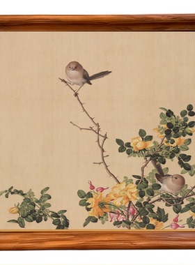 宋代美学办公室客厅挂墙摆件新中式装饰画挂画走廊过道壁画相框