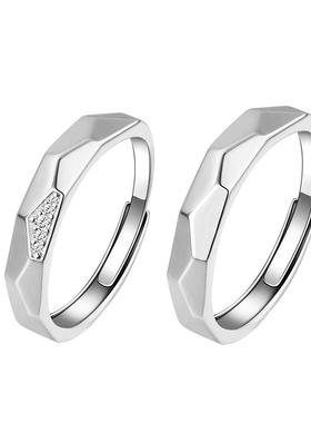 panzoro今夕何夕对戒情侣款戒指纯银一对小众设计定制可刻字礼物