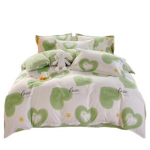 全棉四件套100纯棉高档四季被套床单床上用品宿舍学生三件套被罩3