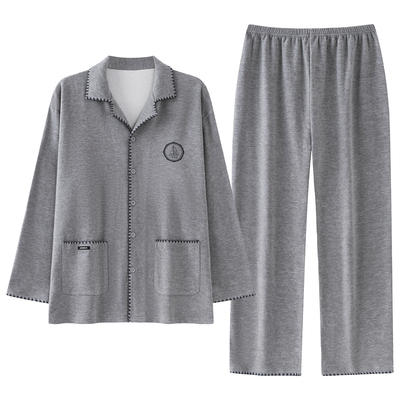 2025年新款德绒开衫睡衣男士双面加厚秋冬款长袖保暖可外穿家居服