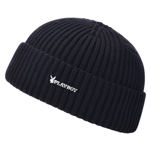 花花公子帽子男士2025新款毛线帽冬季保暖冷帽针织瓜皮地主帽男款