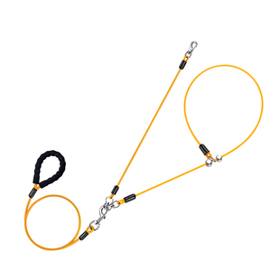 狗狗牵引绳一拖二狗链双头狗绳遛狗绳狗链p绳p链防缠绕一拖多专用