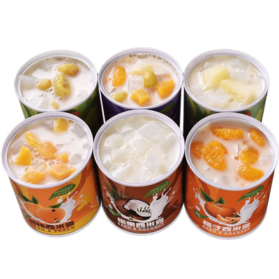 酸奶西米露黄桃什锦水果罐头整箱适合春夏天吃的零食小吃休闲食品