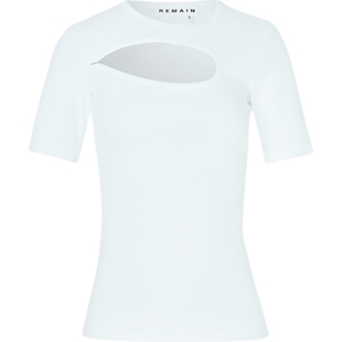 【折扣】REMAIN Birger Christensen女士刺绣挖剪棉质混纺T恤