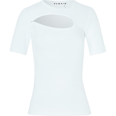 【折扣】REMAIN Birger Christensen女士刺绣挖剪棉质混纺T恤