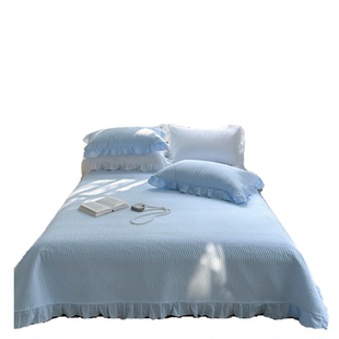 无印良品新款纯棉床单加厚绗缝全棉床盖单件四季通用榻榻米炕盖罩