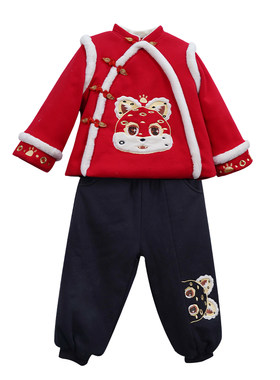 冬季男童汉服明制拜年服加绒唐装
