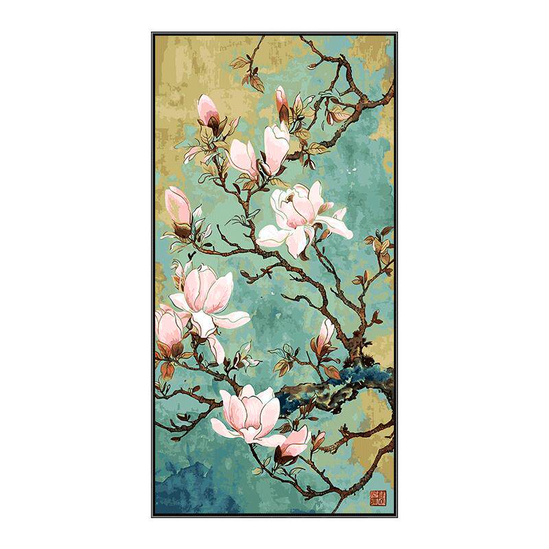 自油自画数字油画diy填色手工填充手绘油彩画玄关装饰画 玉洁冰清